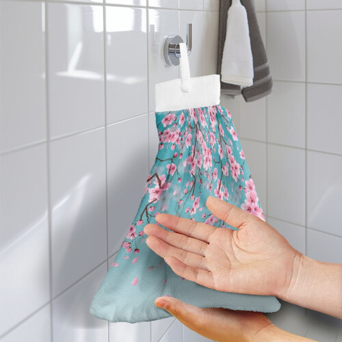 Cherry Blossom Kitchen Towels Set 2 Absorbent Quick-Dry 1