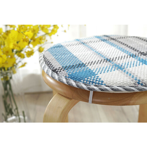 Coussin rond pour tabouret de bar, coton-lin, 45 x 45 cm 2