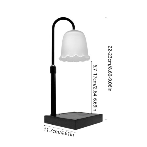 Lysvarmerlampe sort med timer og dæmper, udtrækkelig base 2