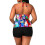 Women's plus size halter neck two-piece swimsuit set with 6