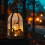Lanterna LED de Halloween – Luminária suspensa gótica com 5