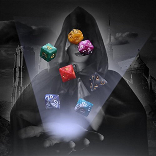 Set di dadi poliedrici Dungeons & Dragons bicolore, 49 pezzi 1