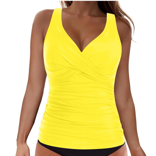 Γυναικείο Μπικίνι Τοπ με V-Neck, Μονόχρωμο, Βαμμένο 1