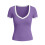Top da donna a maniche corte con scollo a V e blocchi di colore 5