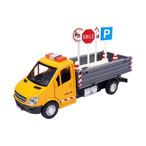 Alloy Engineering Vehicle Toy Truck with Open Doors and 1