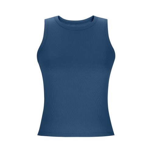 Damen-Tanktop mit Rippstrick, Rundhalsausschnitt, einfarbig, 1 Stück