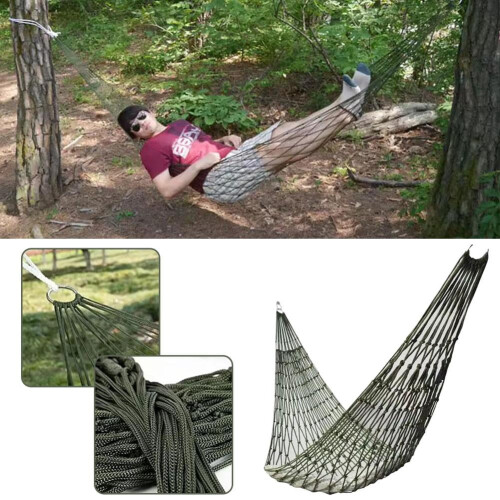 Outdoor Sport Hammock Nylon Mesh with Rope 2