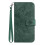 iPhone 16 Plus PU-Wallet-Hülle, grün, schlank, Sonnenblumenmuster 2