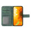 iPhone 16 Plus PU-Wallet-Hülle, grün, schlank, Sonnenblumenmuster 5