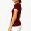Damen-Pullover-Top mit V-Ausschnitt und kurzen Ärmeln, Farbblock 3