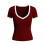 Damen-Pullover-Top mit V-Ausschnitt und kurzen Ärmeln, Farbblock 5