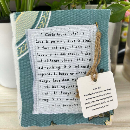 Prayer Quilt with Cross Design Handmade 1 pc 2