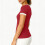 Top da donna a maniche corte con scollo a V e blocchi di colore 3