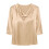 Blus med draperad halsringning, 3/4-ärm, enfärgad 3