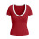 Top da donna a maniche corte con scollo a V e blocchi di colore 4
