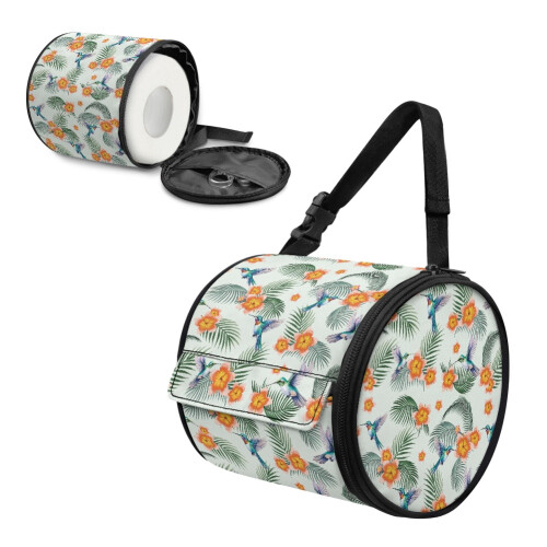 Porte-papier toilette colibri et fleur, sangle ajustable 1