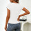 Γυναικείο Μπλούζα με V-Neck, Ελαφρύ, Ελαστικό, Casual 4