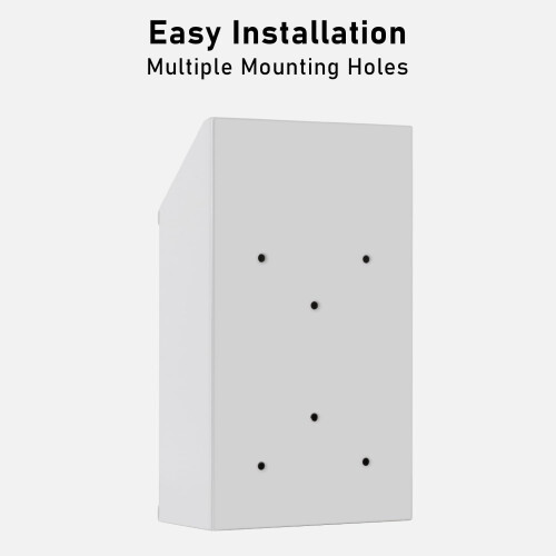 Metal Donation Box with Lock Wall Mounted White 1-Pack 2
