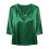 Damebluse med draperet hals, ensfarvet, 3/4 ærmer 2