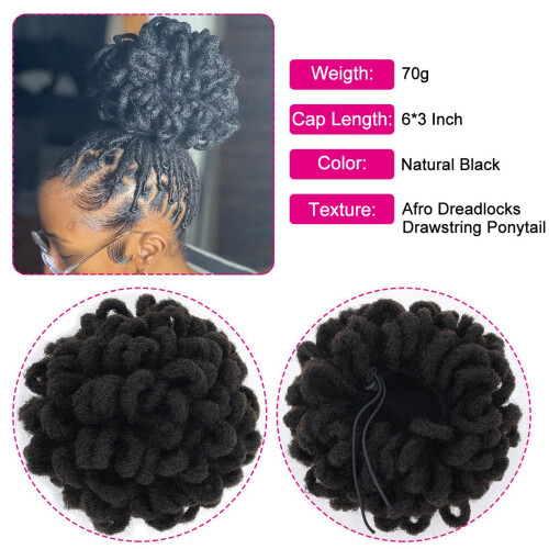 Curly Ponytail Drawstring Bun Extension with Petal Braided 2