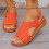 Women's Orange Peep Toe Wedge Sandals Size 7-10 2