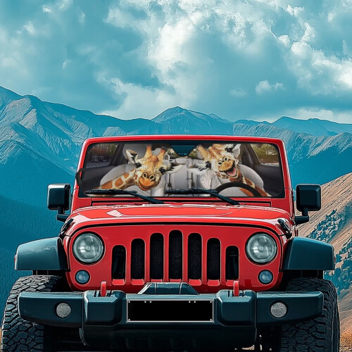 Giraffe Windshield Sun Shade for Jeep Wrangler TJ JK JL 2