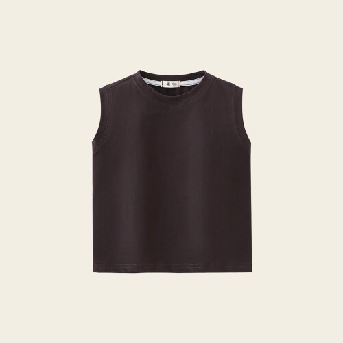 Kids Tank Top Round Neck Sleeveless Solid Summer Top 1