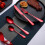 Ensemble de couverts en acier inoxydable Red Holiday, 4 pièces 2