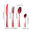 Ensemble de couverts en acier inoxydable Red Holiday, 4 pièces 3