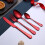 Ensemble de couverts en acier inoxydable Red Holiday, 4 pièces 4