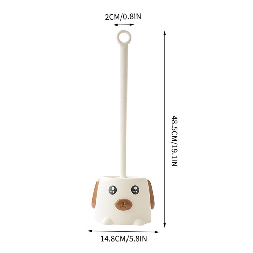 Hundeförmiges Toilettenbürsten-Set mit Wandhalterung und langem 2