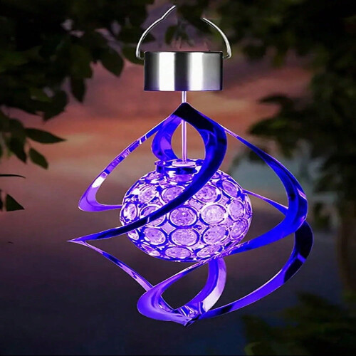 Sino de vento solar com bola de LED que muda de cor (1 unidade) 1