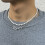Colar gargantilha masculino geométrico com imitação de pérolas 6