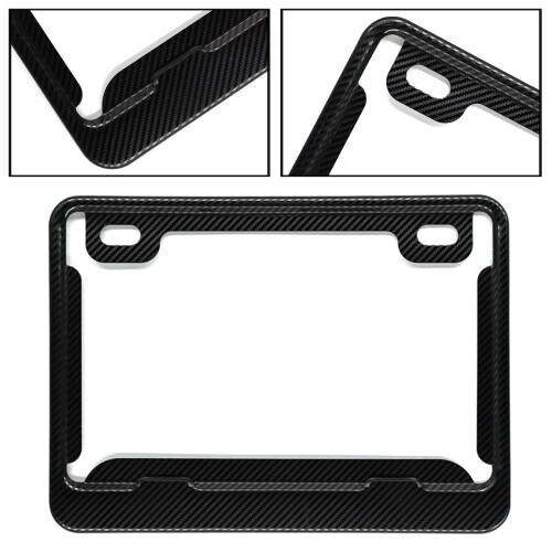 License Plate Frame Textured Cloth-Wrapped Black Stainless 1