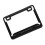 License Plate Frame Textured Cloth-Wrapped Black Stainless 3