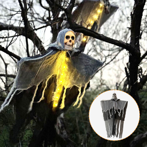 Venkovní halloweenská dekorace s duchy a kostrami 1