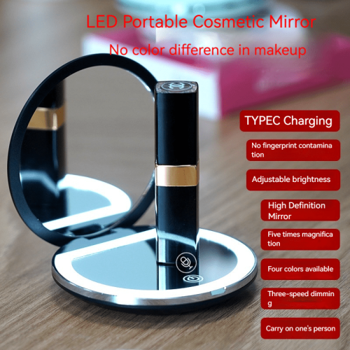 LED Makeup Mirror Portable 2X and 5X Magnification 1