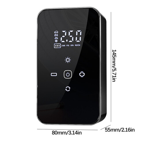 Car Air Pump Wireless Multi-function Tire Inflator Black 2