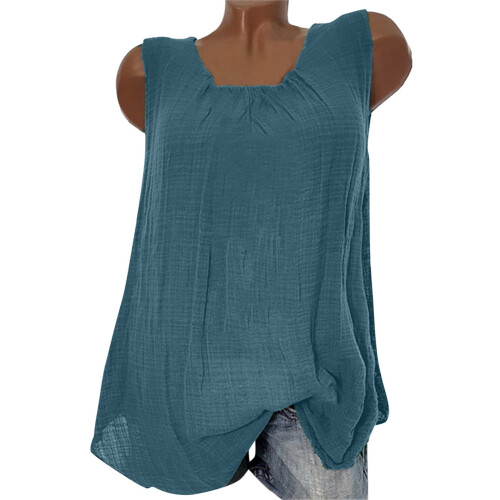 Damlinne med ärmlös rund halsringning, oversize 1