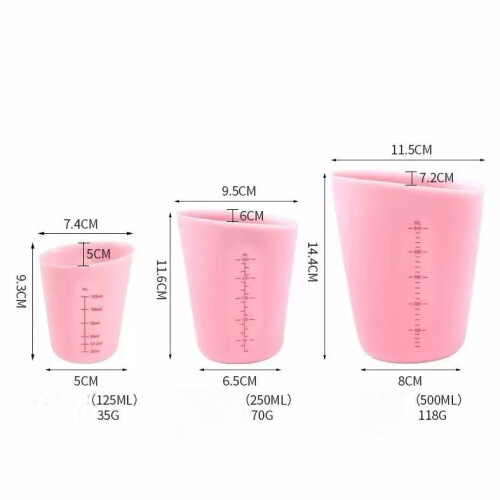 Silikonmätkoppset Transparent6 st125 ml250 ml 1