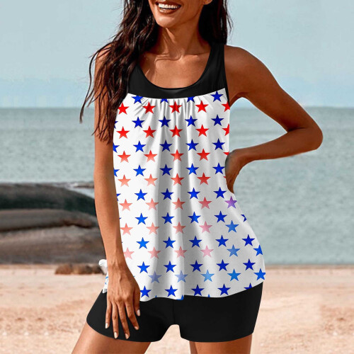 Dames tankini met hoge taille, borstvulling en 1