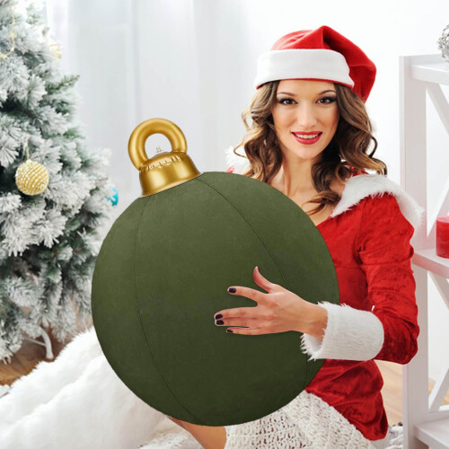 Boule de Noël gonflable finition velours 40 cm 1