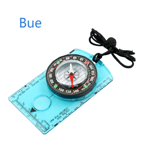 (Blue) Professional Waterproof Camping Compass Hiking Backpack Essential Survival Gift for Outdoor Navigation and Map Reading