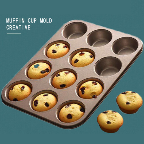 Stainless Steel Muffin Tin Tray 12-Cup 1