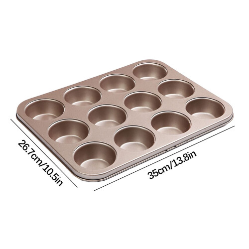 Stainless Steel Muffin Tin Tray 12-Cup 2
