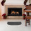 Fireproof half-round fireplace mat black 36x18 in 8