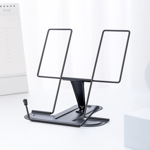 Foldable Metal Reading Stand Black 7.1in 3-Angle 1