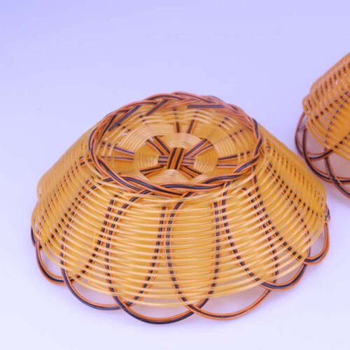 Wicker Storage Basket Round Khaki Polypropylene 2
