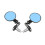 CNC Foldable Round Mirrors 22mm Handlebar Mount Pair 3