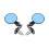 CNC Foldable Round Mirror 22mm Handlebar Mount 1 Pair 5